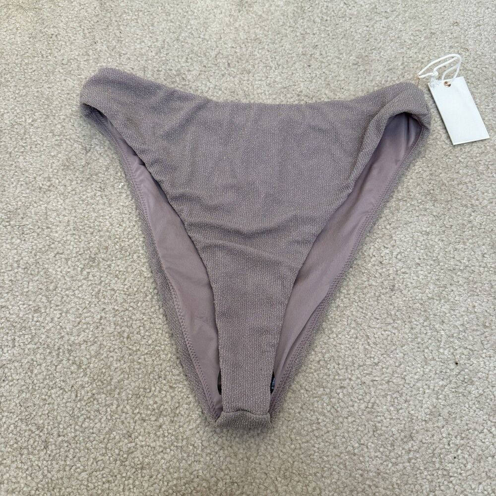good american swim bottoms xl 4 nude purple brown shimmer nwt reversible